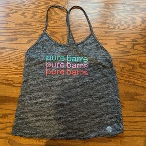 Pure Barre Gray Tank Top with Multicolor Logo